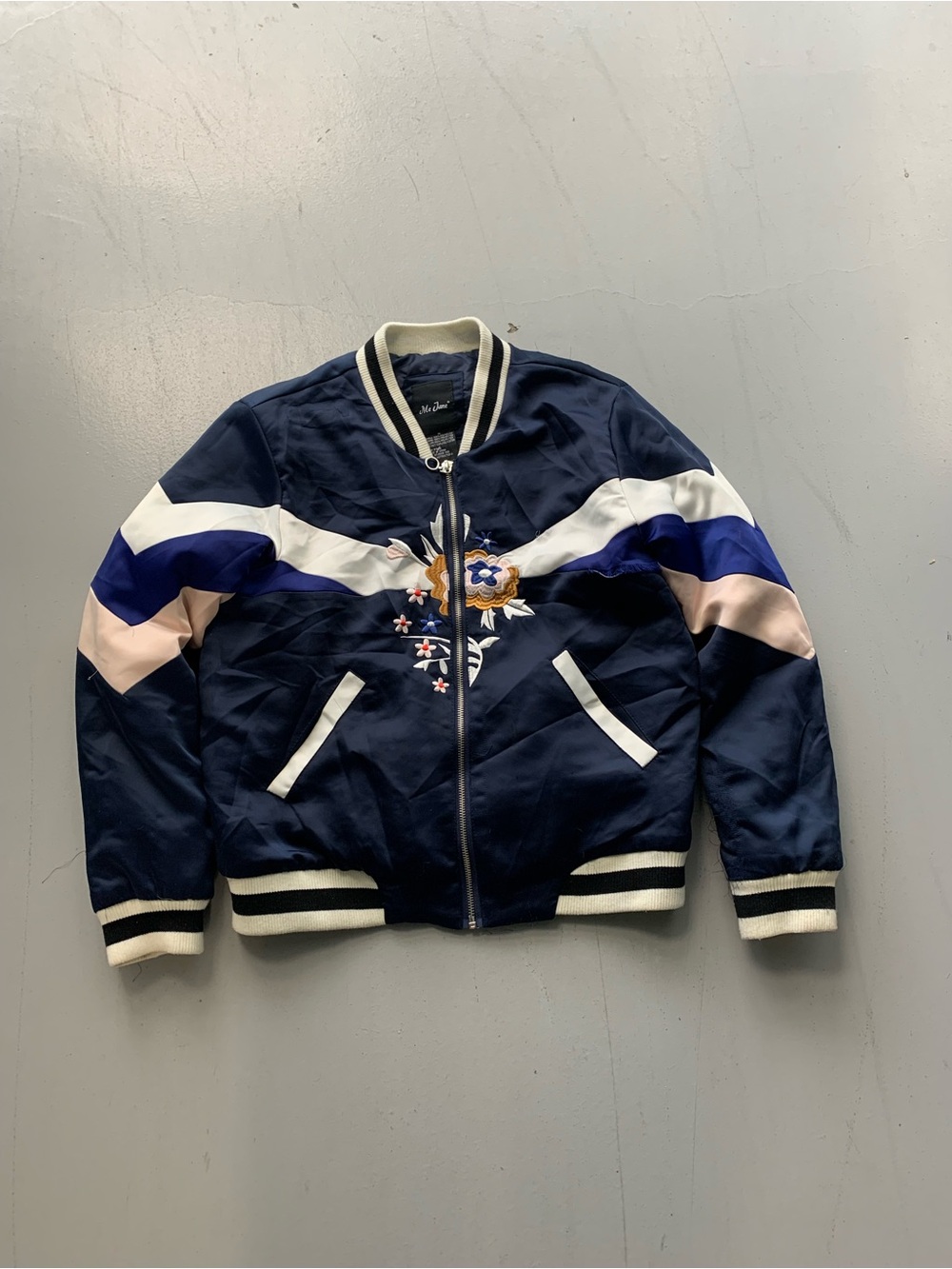 Me Jane Embroidered Souvenir Bomber Jacket